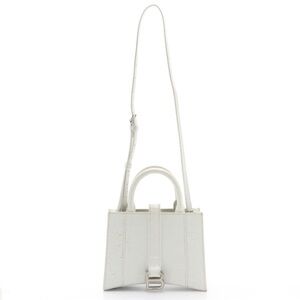 Balenciaga hourglass XS in white crocodile leather